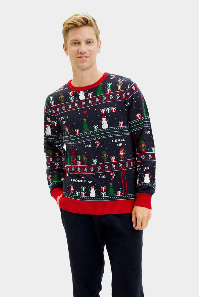 Pull de Noël pour Couple Jeux Vidéo Rétro Homme