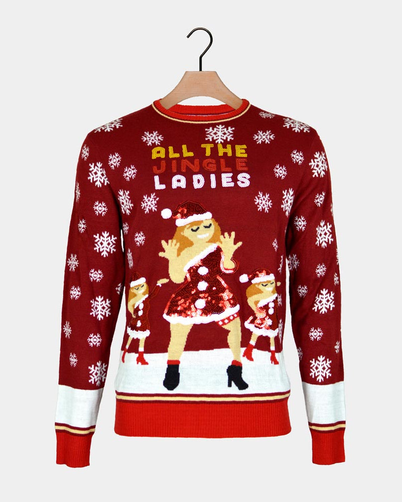 Pull de Noël Couple Jingle Ladies Sequins