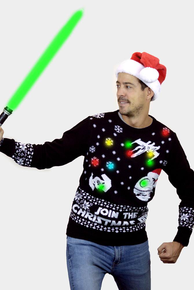 Pull de Noël pour Couple Lumineux LED Join the Christmas Side homme