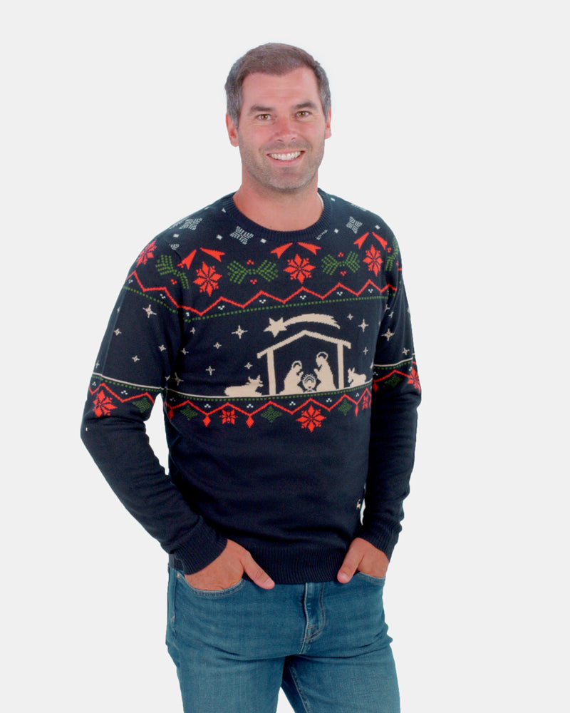 Pull de Noël pour Couple Nativity Homme
