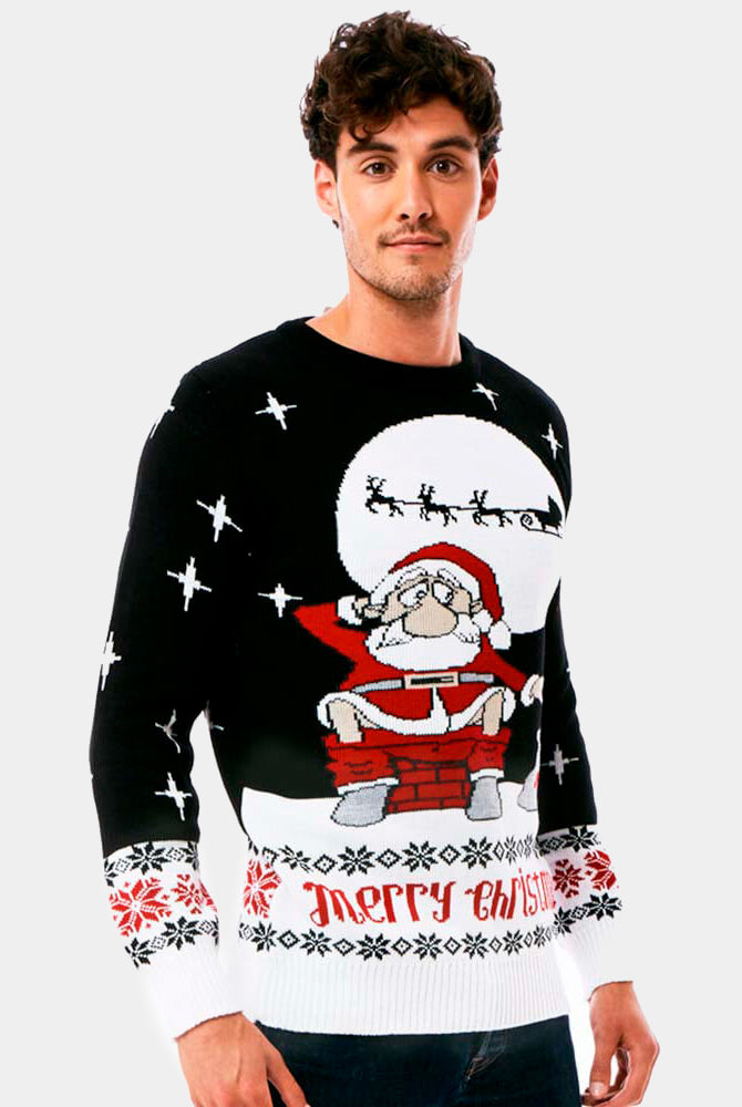 homme Pull de Noël pour Couple Père Noël Déchargeant