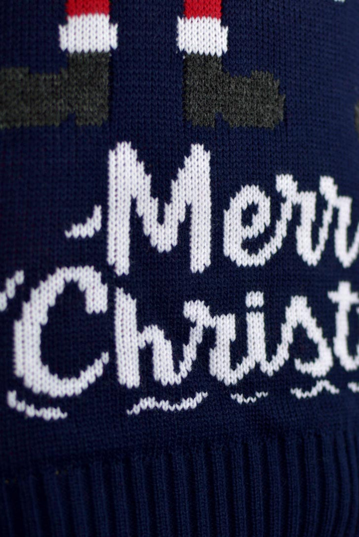 Pull de Noël pour Couple Père Noël et Elfe detail