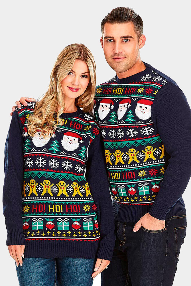 Pull de Noël pour Couple Père Noël Ho Ho Ho!