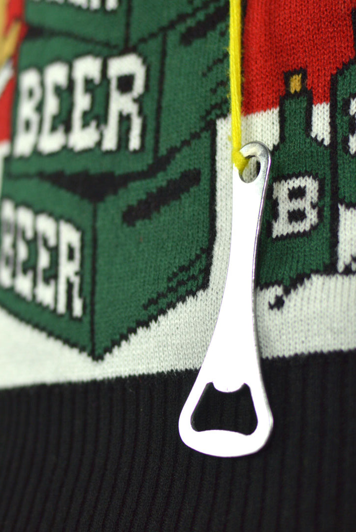 Pull de Noël pour Couple Renne avec Ouvreur de Bière 3D