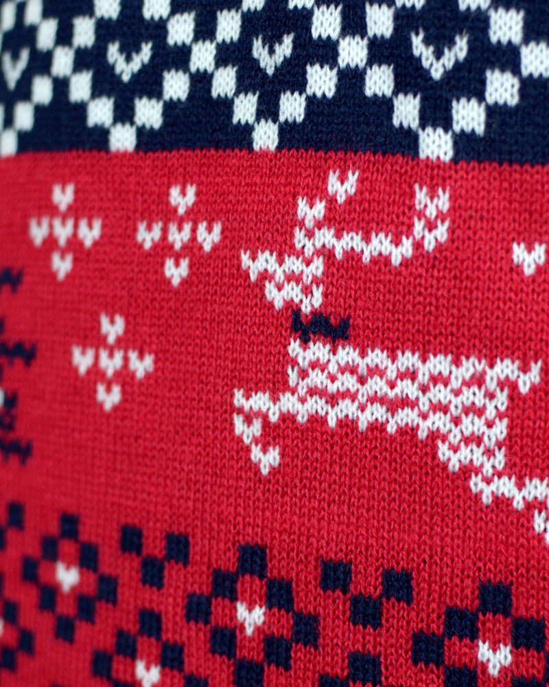 Pull de Noël pour Couple Rouge Canada detail