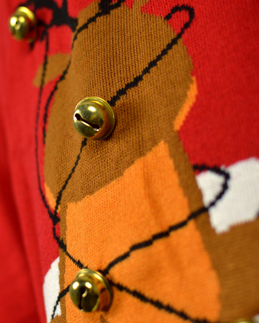 Pull de Noël pour Couple Rouge Jingle Bells Suck Grelots detail 3D