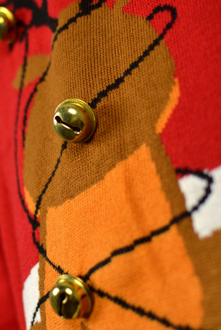 Pull de Noël pour Couple Rouge Jingle Bells Suck Grelots detail 3D