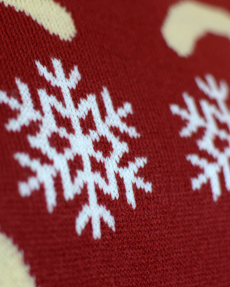 detail Pull de Noël pour Couple avec Rudolph le Renne Rouge