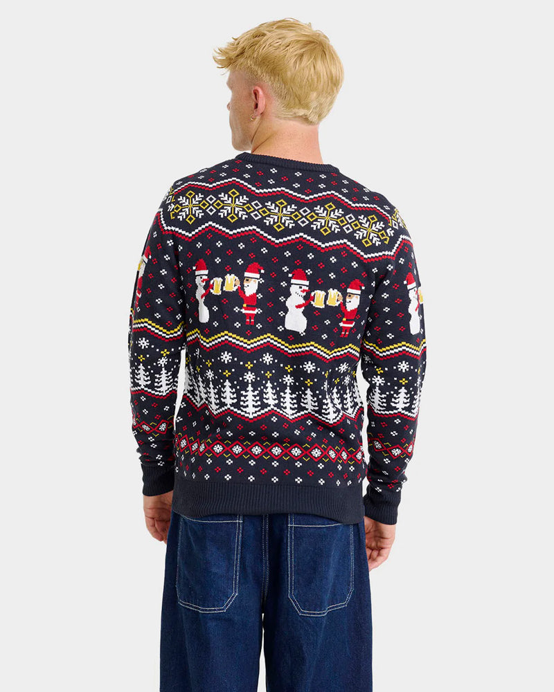 Pull de Noël pour Couple Toast Père Noël Homme