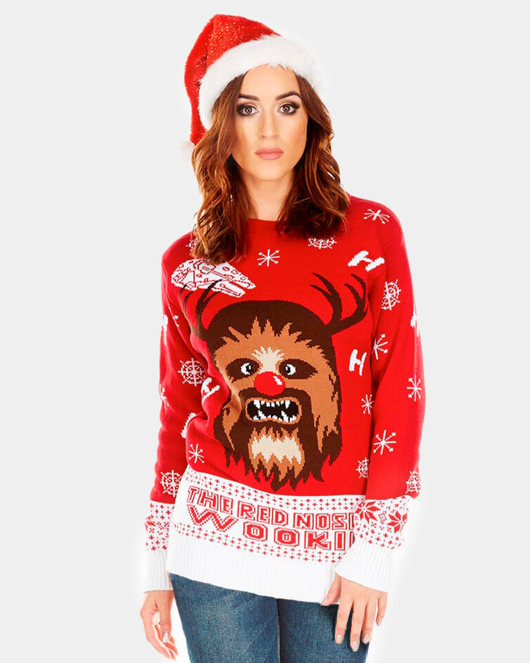 Pull de Noël pour Couple Wookiee femme