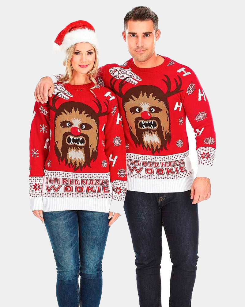 Pull de Noël pour Couple Wookiee