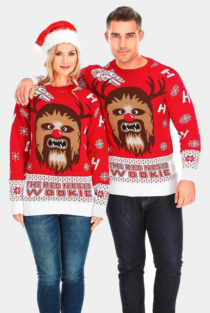 Pull de Noël pour Couple Wookiee