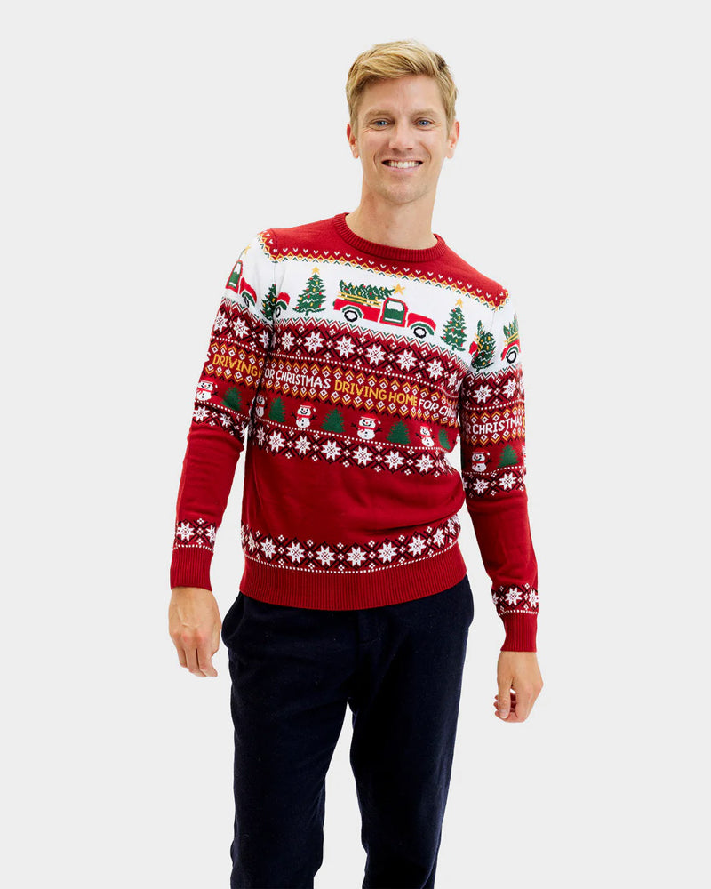 Pull de Noël Homme Driving Home