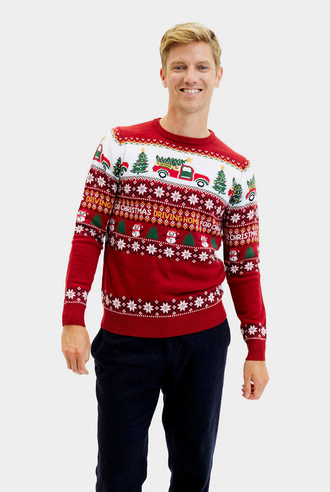 Pull de Noël Homme Driving Home
