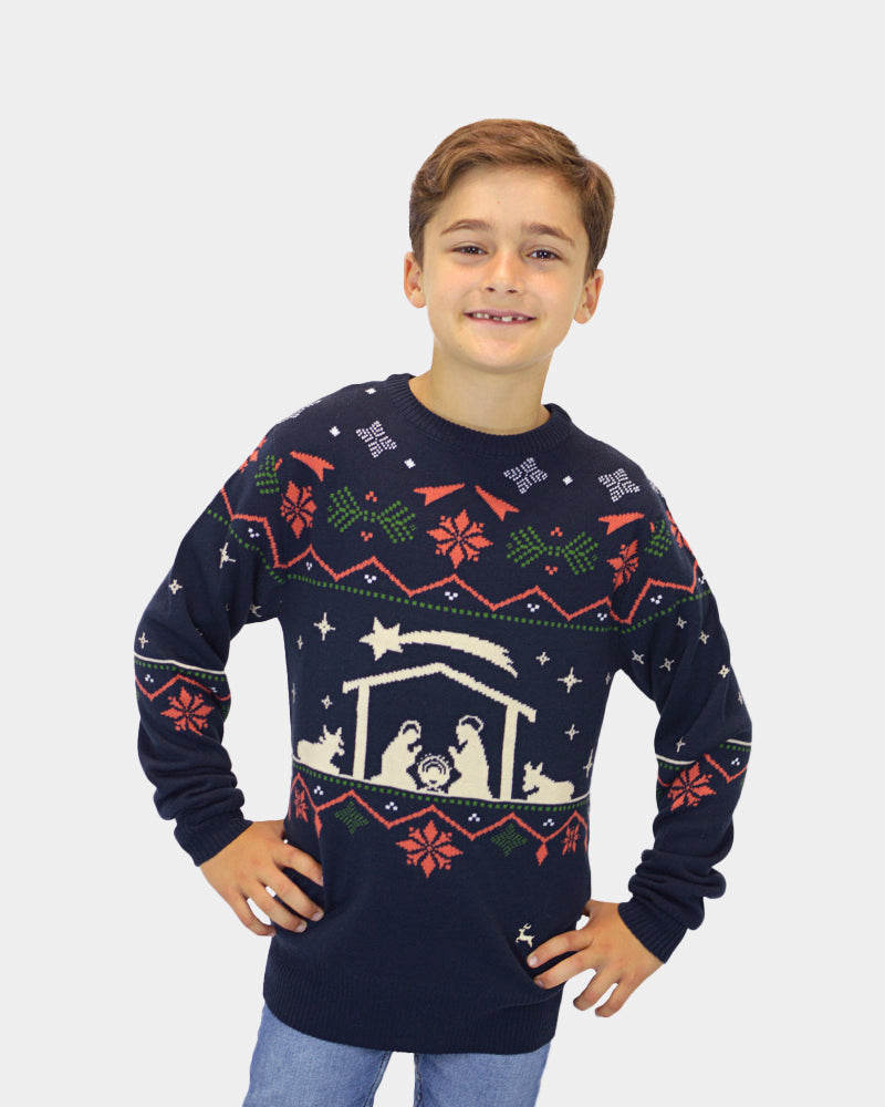 Pull de Noël pour Enfants Nativity