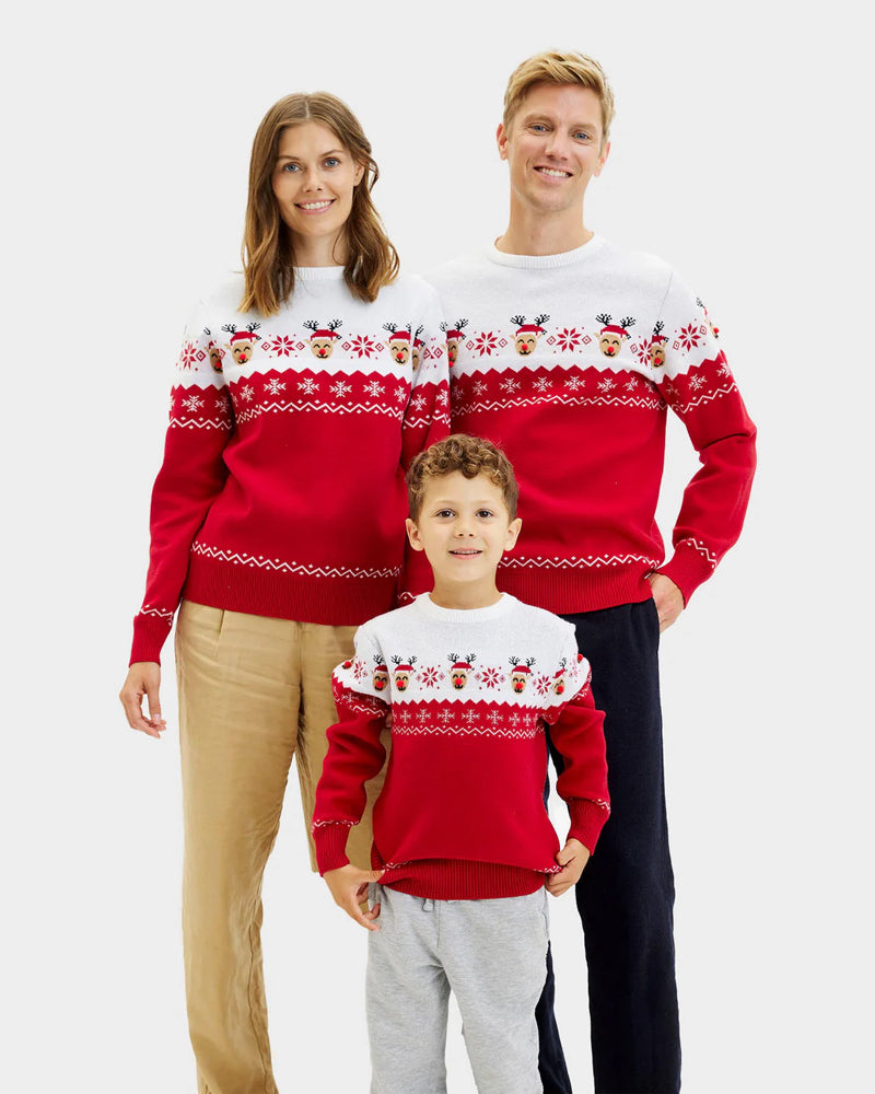 Pull de Noël pour Enfants Renne Adorable Famille