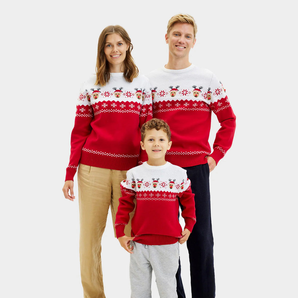 Pull de Noël pour Enfants Renne Adorable Famille
