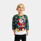 ligoté  Pull de Noël pour Enfants Lumineux LED Père Noël