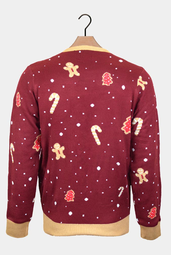 Pull de Noël pour Enfants Lumineux LED Rouge Ginger Cookie dos