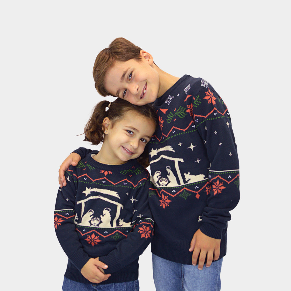 Pull de Noël pour Enfants Nativity