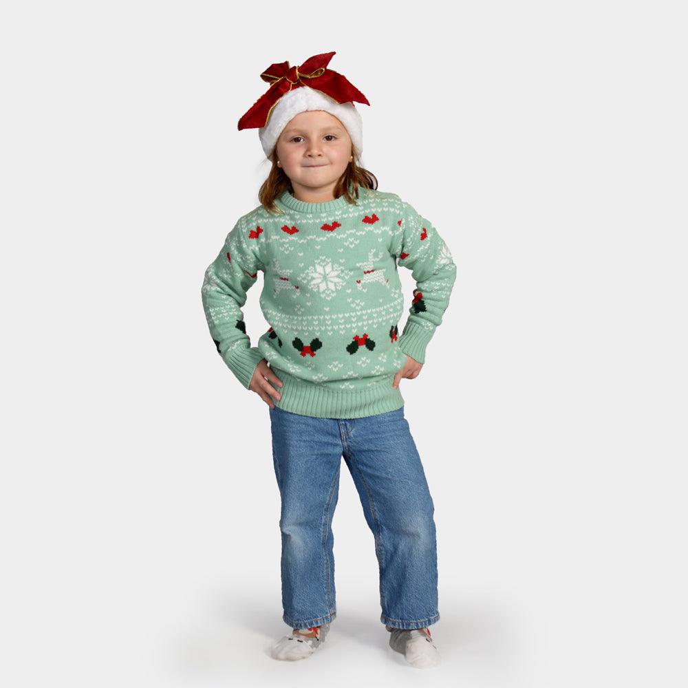 Pull de Noël pour Enfants Vert Sweet Christmas