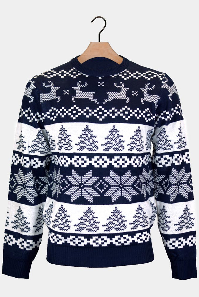 Pull de Noël pour Famille Bleu Pôle Nord