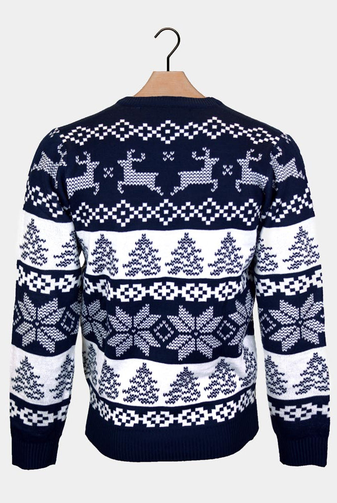 Pull de Noël pour Famille Bleu Pôle Nord dos