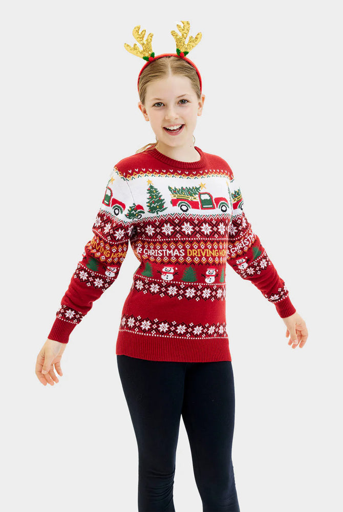 Pull de Noël pour Famille Driving Home Enfant