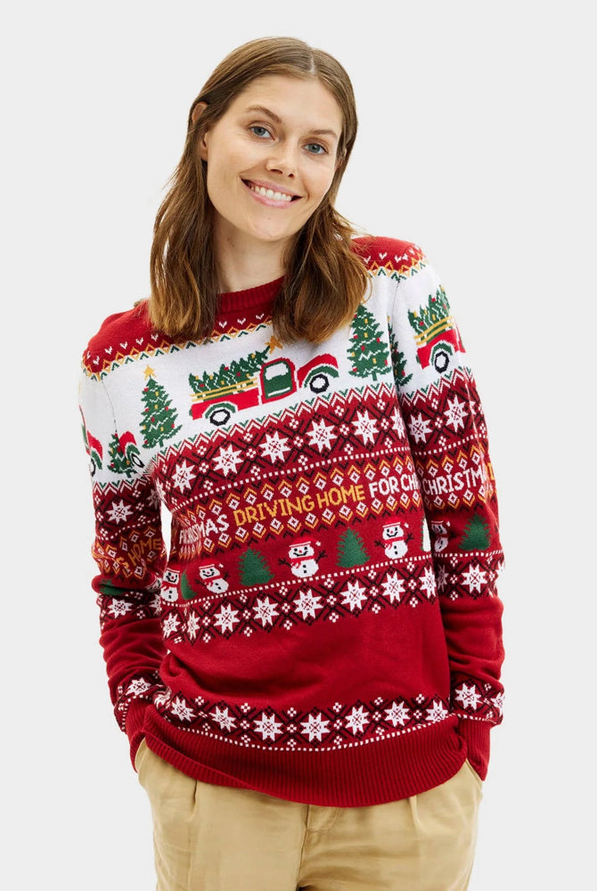 Pull de Noël pour Famille Driving Home Femme