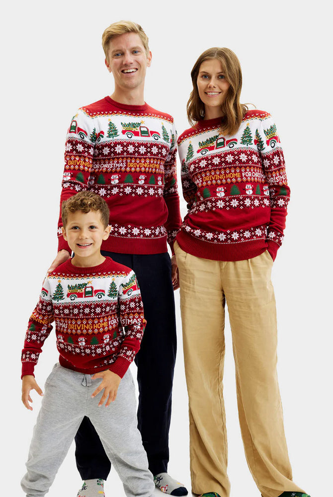 Pull de Noël pour Famille Driving Home