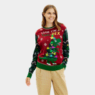 Femme Pull de Noël pour Famille Lumineux LED  Christmas Tree-Rex