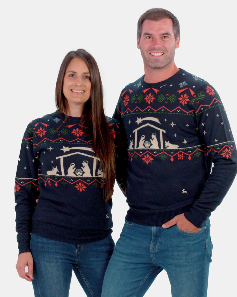 Pull de Noël pour Famille Nativity Couple