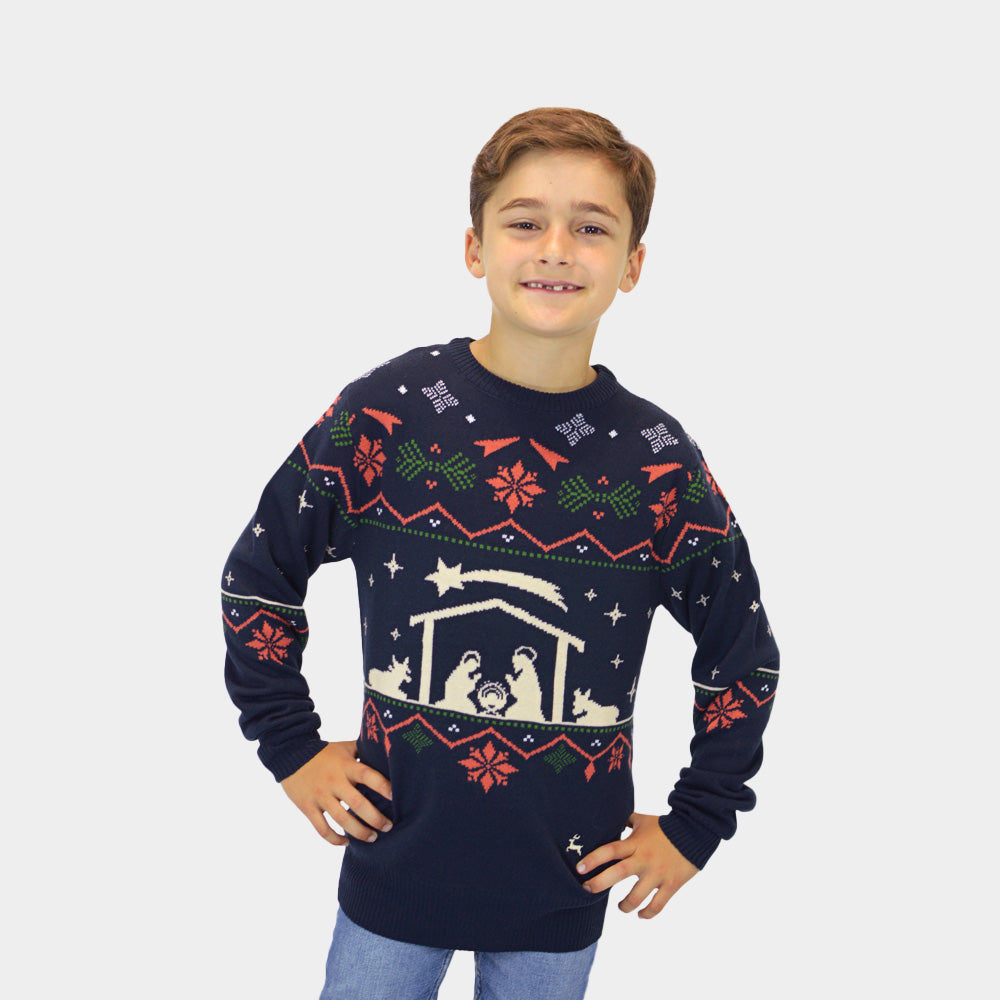 Pull de Noël pour Famille Nativity Enfant