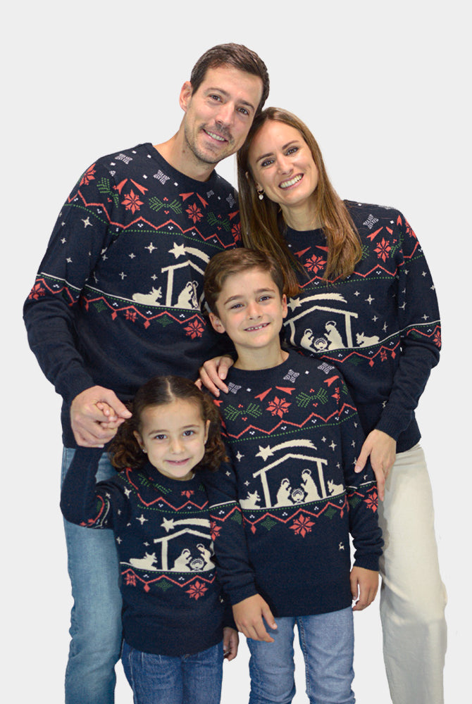 Pull de Noël pour Famille Nativity