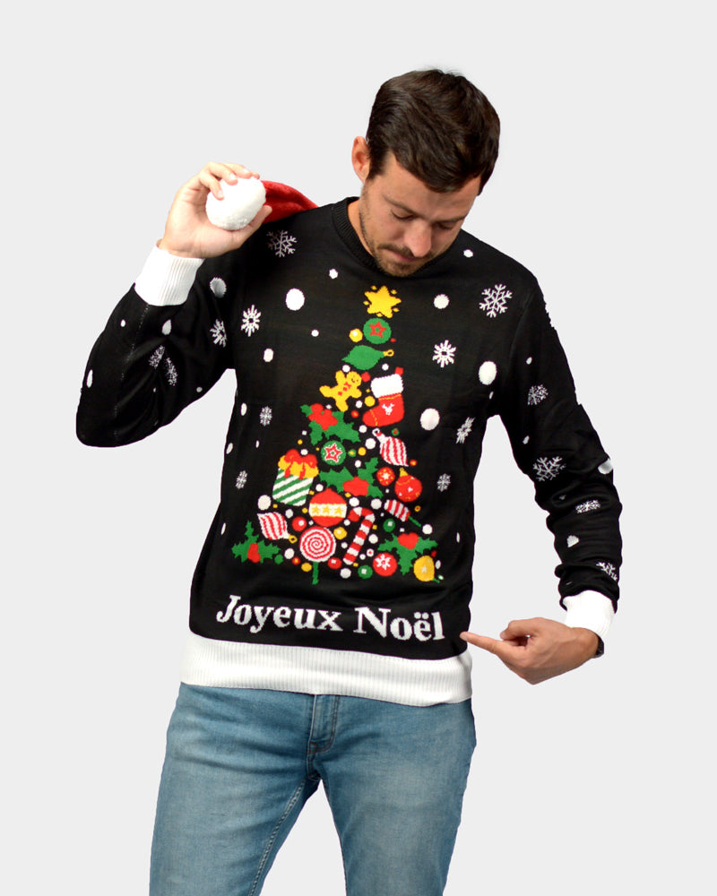 Pull de Noël homme Famille Noire Joyeux Noël