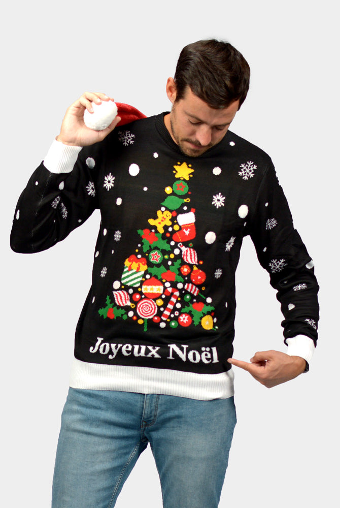 Pull de Noël homme Famille Noire Joyeux Noël