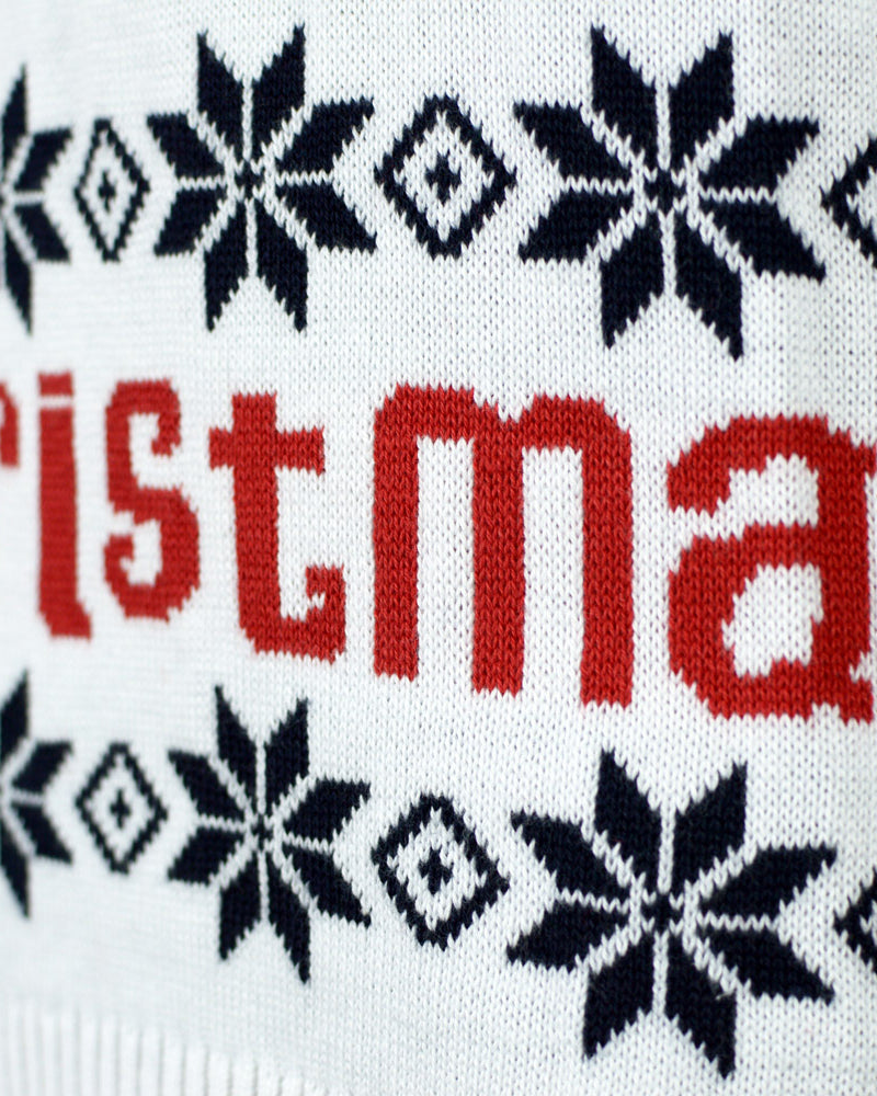 Pull de Noël pour Famille Père Noël et Rudolph le Renne Bleu Coton Bio