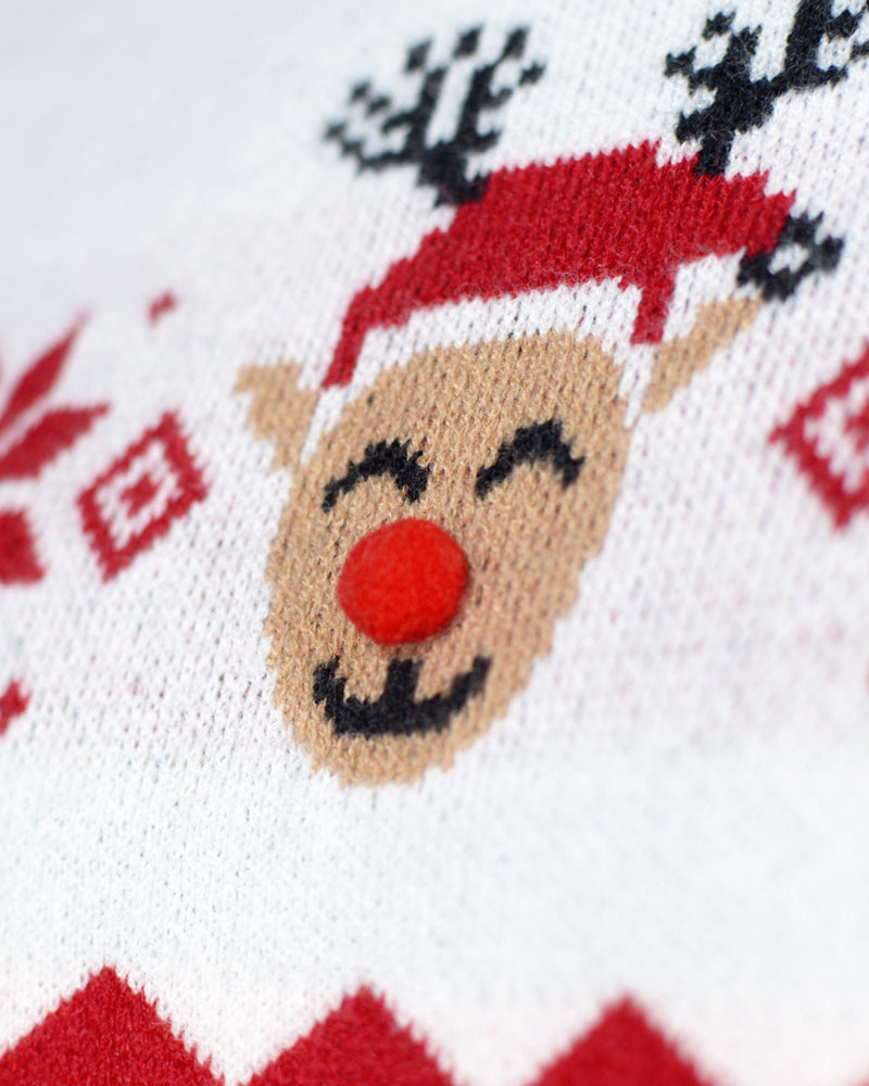 Pull de Noël pour Famille Renne Adorable 3D