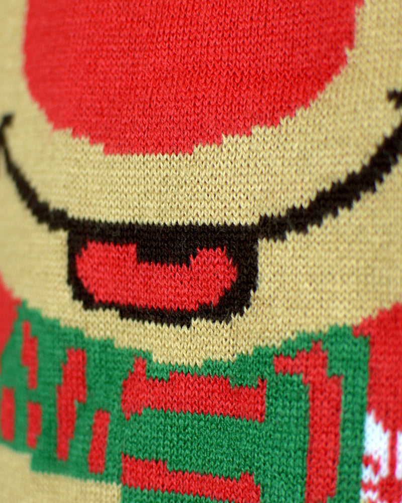 Pull de Noël pour Famille Renne Rouge Écharpe