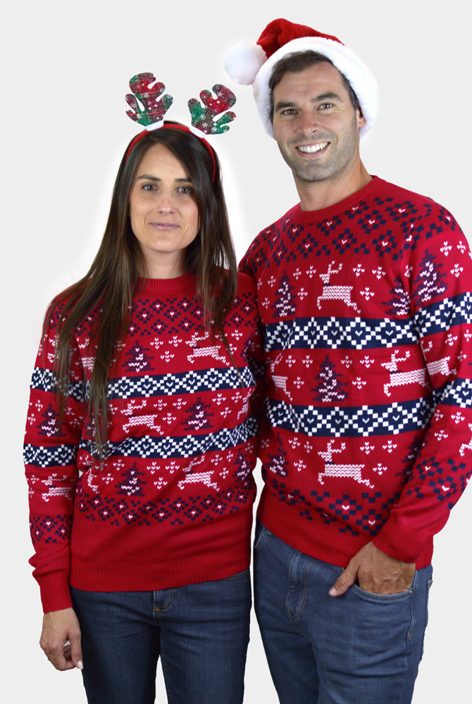 Pull de Noël pour Famille Rouge Canada couple