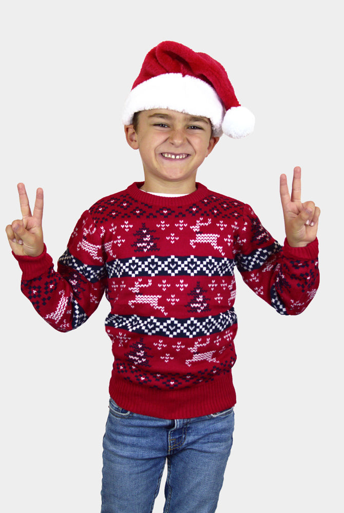 Pull de Noël pour Famille Rouge Canada enfants