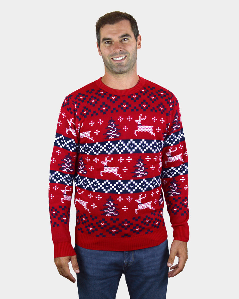 Pull de Noël pour Famille Rouge Canada homme