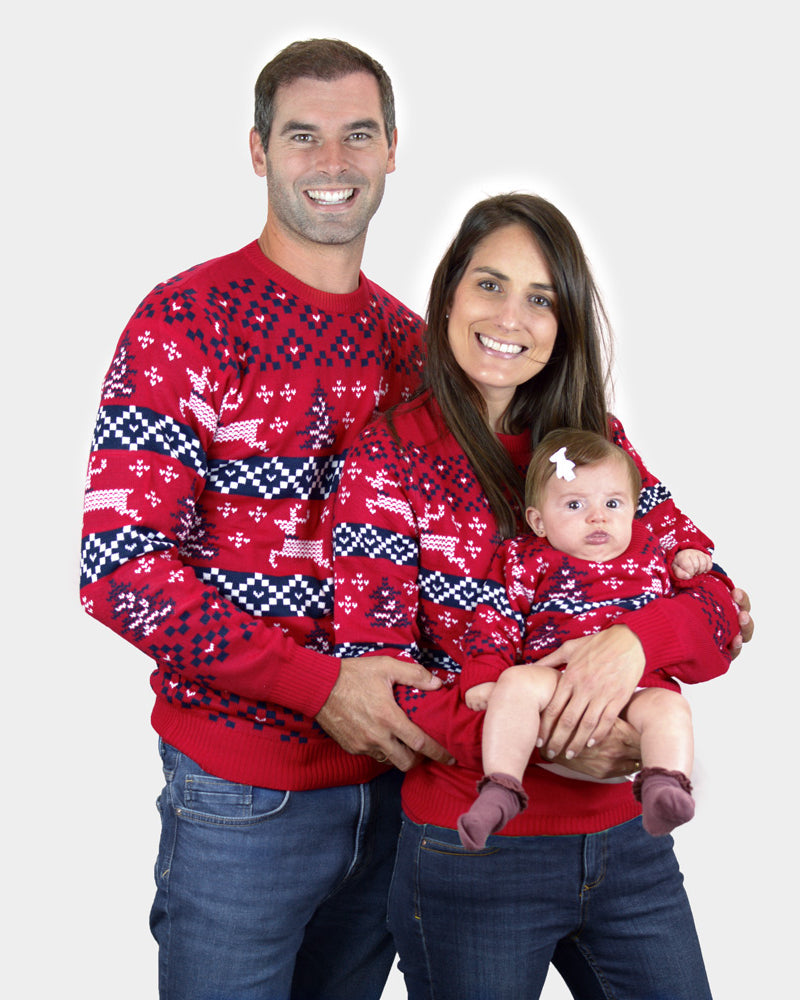 Pull de Noël pour Famille Rouge Canada