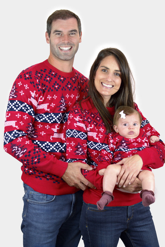 Pull de Noël pour Famille Rouge Canada