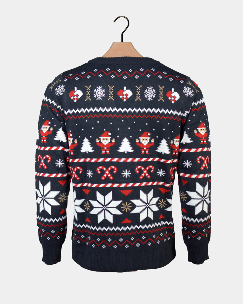 Pull de Noël pour Femme Bleu avec Étoiles Polaires Cardigan