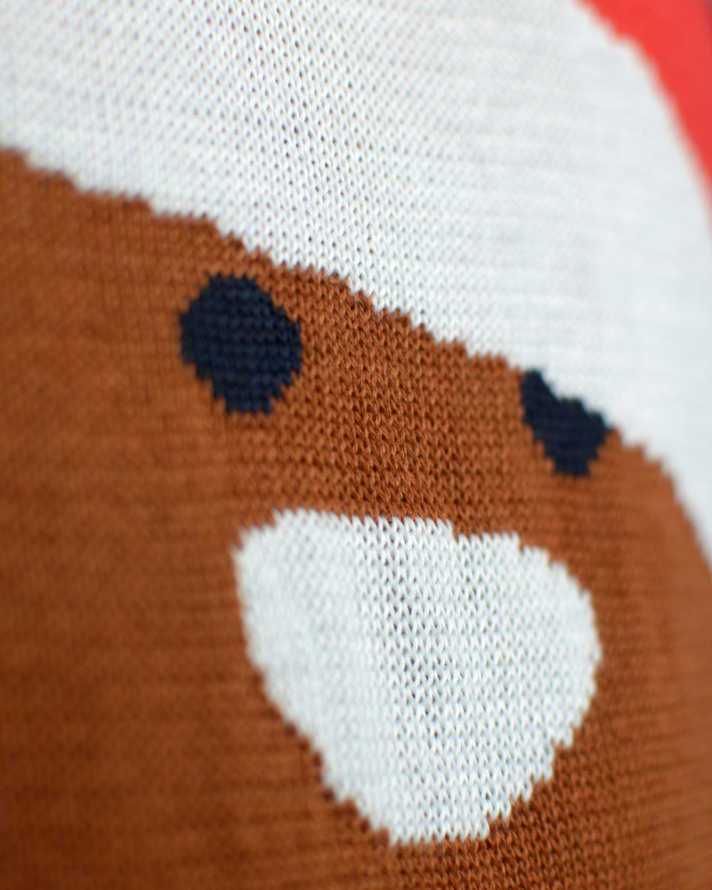 Detail Pull de Noël pour Femme Bleu Gingerbread