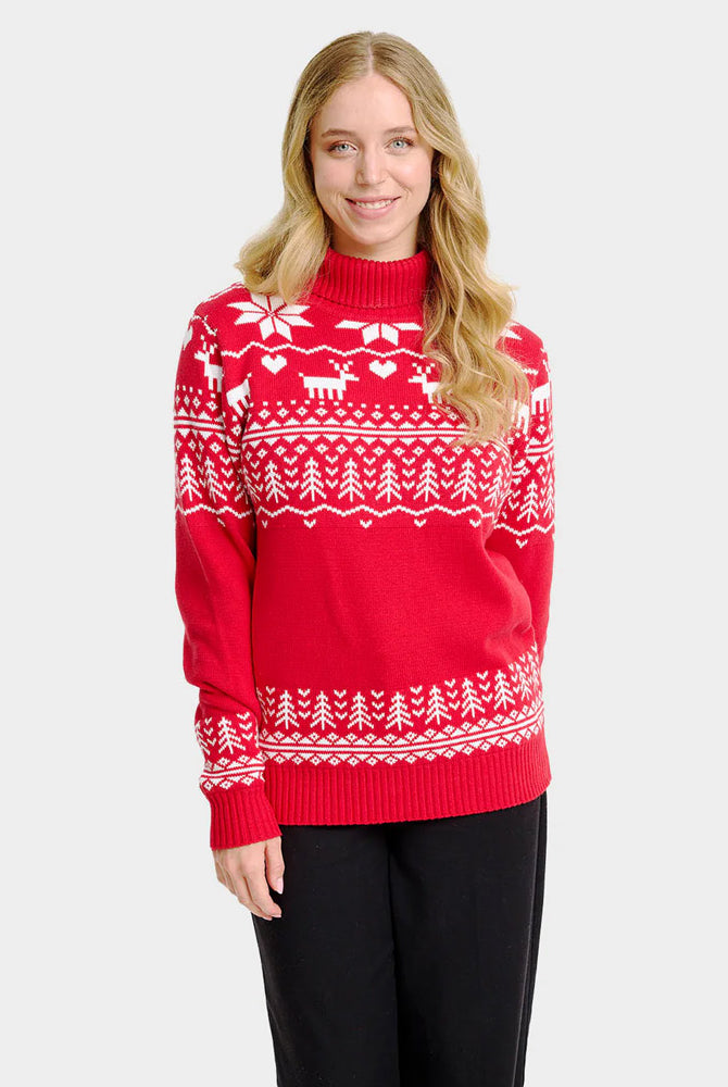 Pull de Noël pour Femme à Col Roulé Greenlandish Coton Bio
