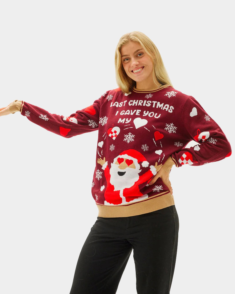 Pull de Noël pour Couple Last Christmas I gave you my Heart femme