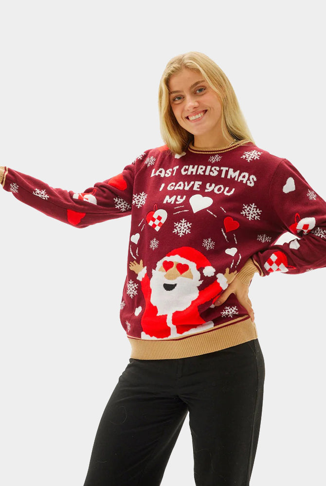 Pull de Noël pour Couple Last Christmas I gave you my Heart femme