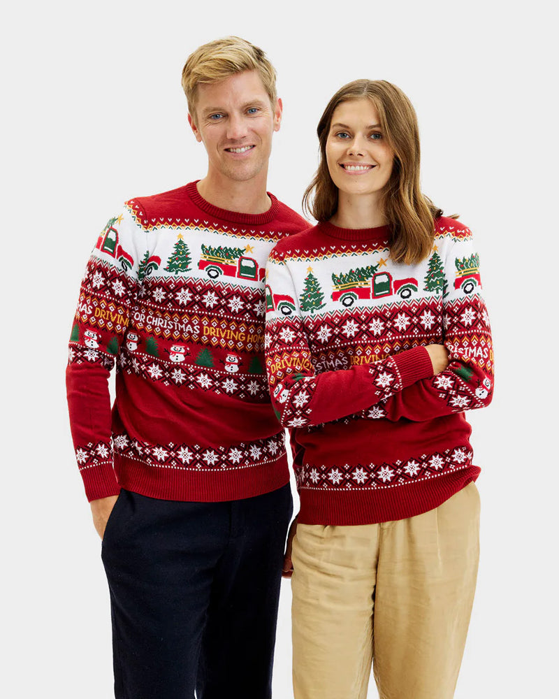 Pull de Noël pour Femme Driving Home Couple